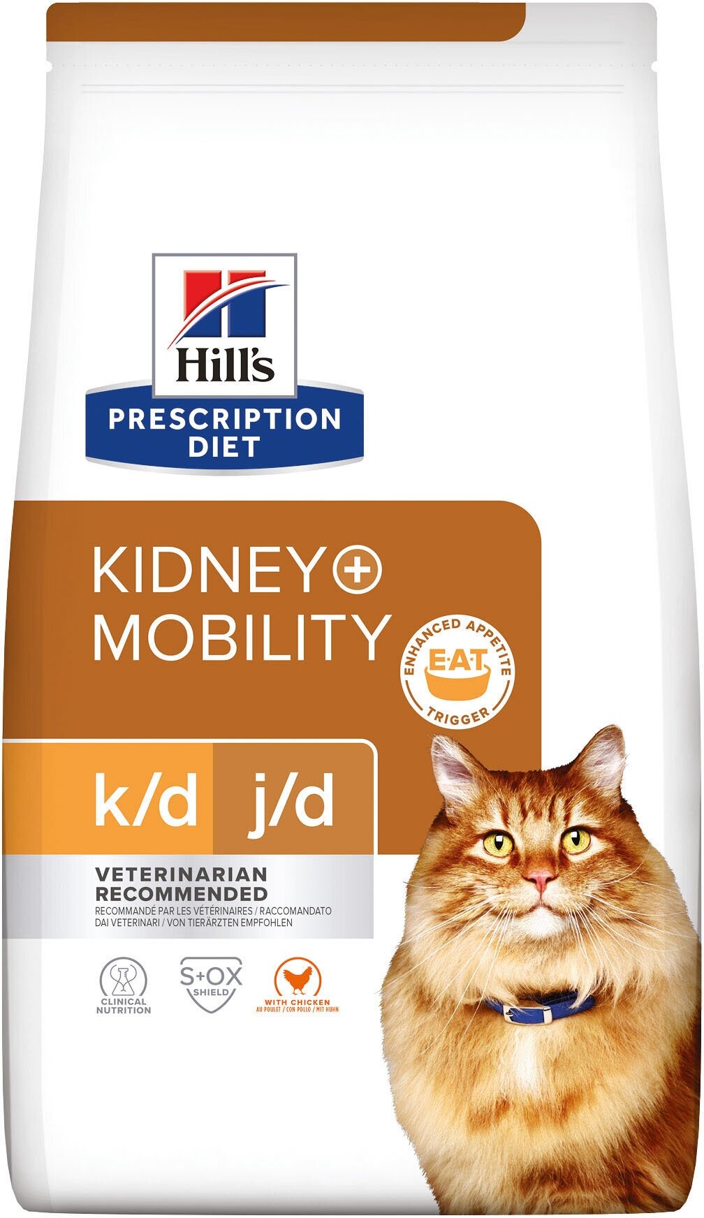 Сухой диетический корм для кошек Hill's Prescription Diet k/d + Mobility для поддержания здоровья почек и суставов, с курицей, 1,5кг