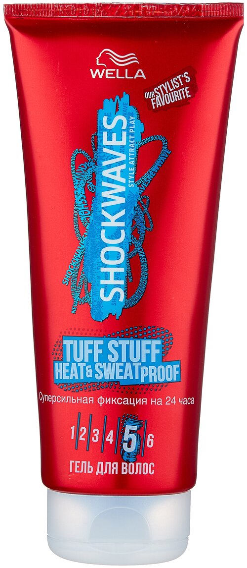 Wella гель Shockwaves Tuff Stuff Heat & Sweat Proof, экстрасильная фиксация, 200 мл