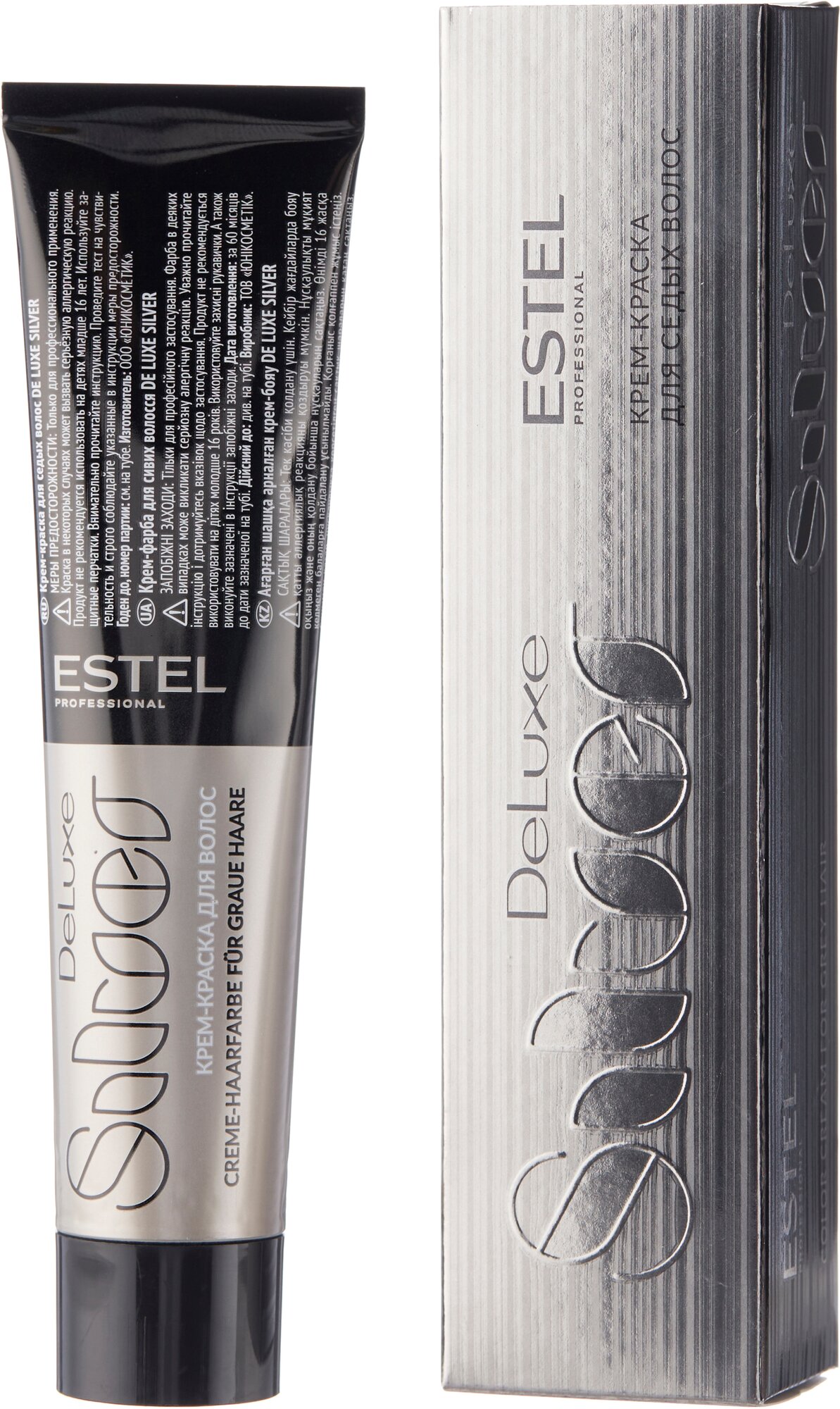 ESTEL De Luxe Silver крем-краска для седых волос, 7/37 русый золотисто-коричневый, 60 мл