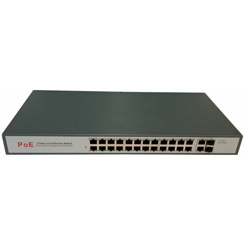 Коммутатор HTV-POE3124 24 портовый PoE 10/100 Mbps + 2/2 UpLink TP-SFP Combo PoE Switch