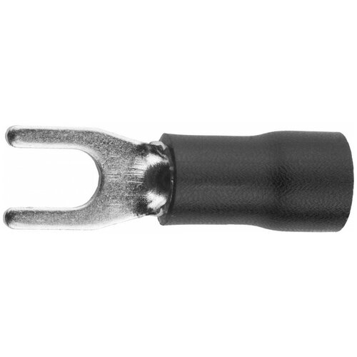 Изолированный наконечник для кабеля Светозар с вилкой черный внутренний d 4,3 мм под болт 6 мм провод 2,5-4 мм2 37 А 10 шт. 49420-40