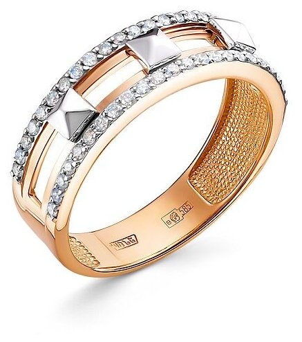 Кольцо Бриллианты Костромы, красное, белое золото, 585 проба, бриллиант, размер 17, белый