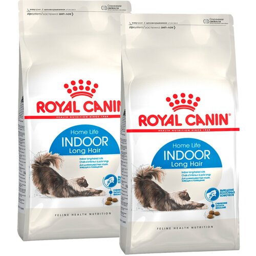 ROYAL CANIN INDOOR LONG HAIR для взрослых кошек живущих дома для вывода шерсти (2 + 2 кг) royal canin hair