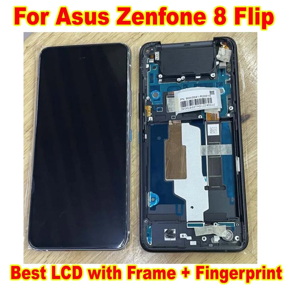 Лучший 6,67-дюймовый AMOLED ЖК-дисплей для Asus Zenfone 8 Flip ZS672KS, дигитайзер сенсорного экрана в сборе, датчик Pantalla с рамкой