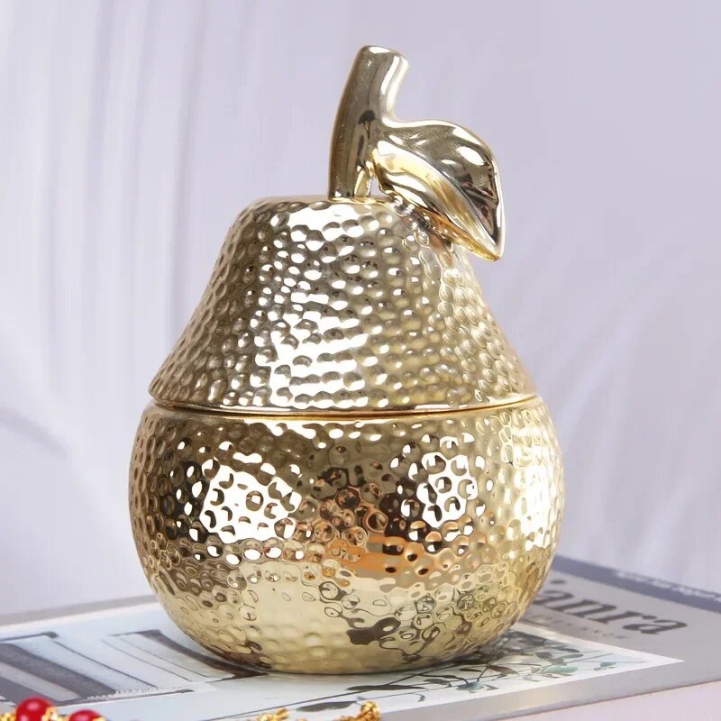 Золотая керамическая шкатулка для украшений, Цвет: L