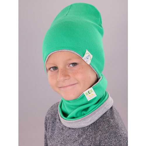 фото Шапка бини поляярик, размер 52-54, зеленый