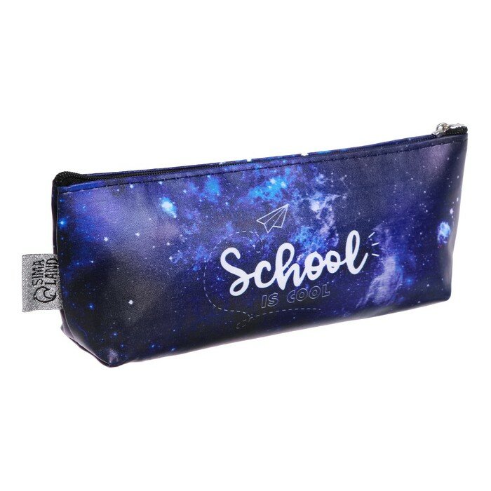 Пенал мягкий 1 отделение, 80 х 190 х 40 мм, объёмный, "Школа это круто"