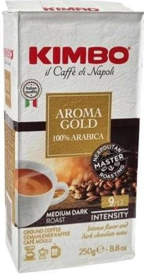 Kimbo Aroma Gold Arabica 250г кофе молотый арабика 100% пакет (10211)