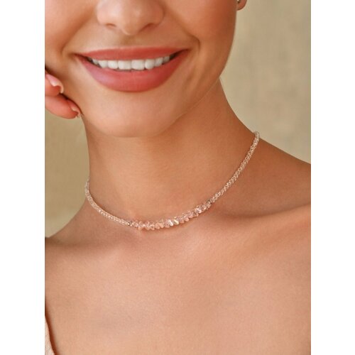 Чокер ANSHEL, алмазный полуфабрикат, длина 34 см, розовый