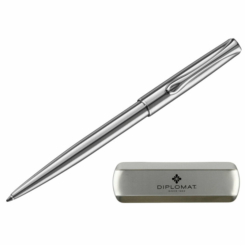 Ручка шариковая DIPLOMAT Traveller stainless steel синий D10061083, 1006791