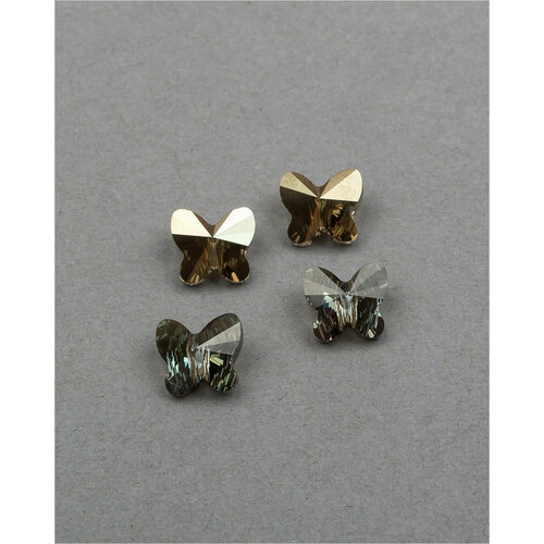 Бусины бабочки Swarovski, цвет Crystal Bronze Shade (#001-BRSH), размер 8 мм, 4 шт.