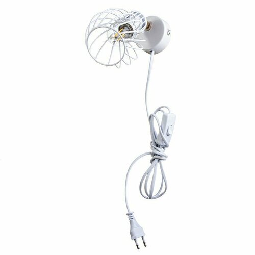 Бра с переключателем на проводе Бьянка Е14 40Вт белый 17х11х17см 1372₽