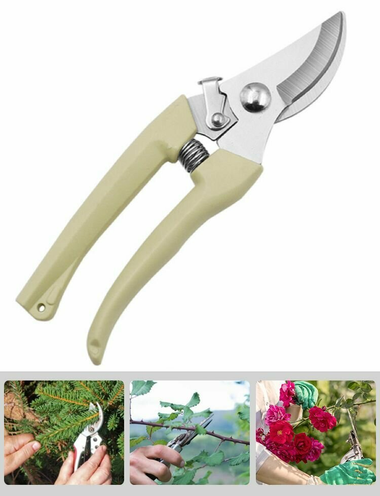 фото Секатор садовый/универсальный со стальными лезвиями / с удобной ручкой / ножницы для огорода/сучкорез /инструмент для сада для цветов для деревьев