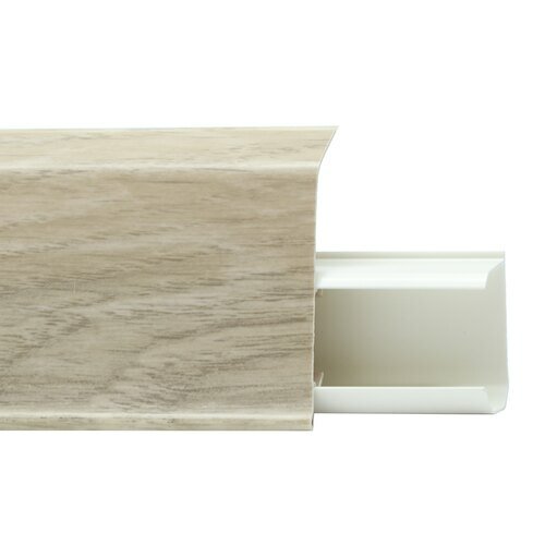 фото Плинтус пластиковый Winart Quadro 55 мм Дуб полярный 514