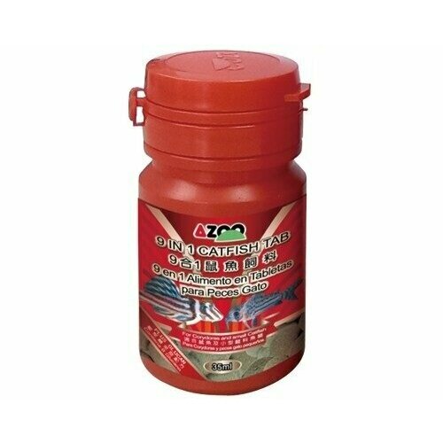 Корм AZOO 9 in 1 Catfish Tab в таблетках для сомов, 35 мл.