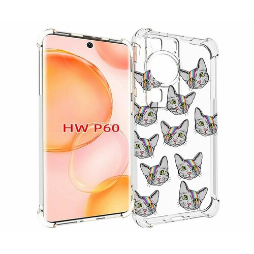 Чехол MyPads кот-с-молнией-на-лбу для Huawei P60 задняя-панель-накладка-бампер