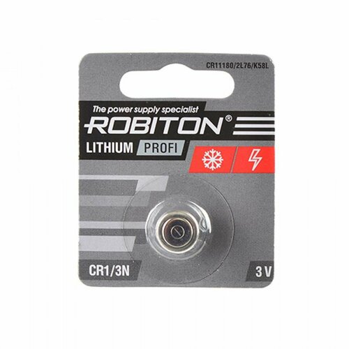 Батарейка литиевая ROBITON 1/3N, DL1/3N (CR11108, 2L76) 3V бл/1 элемент питания robiton cr1 3n 3v 1 шт