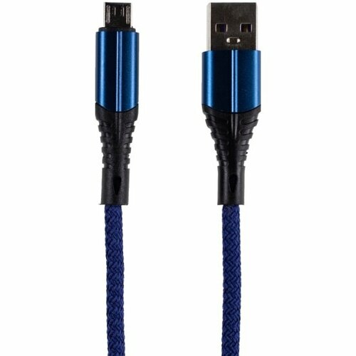 Кабель ZIBELINO Micro USB 2.1А 1м, нейлоновый, синий