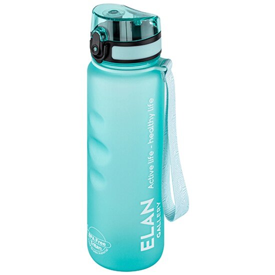 Бутылка для воды Elan Gallery Style Matte, с углублениями для пальцев, аквамарин, 1000 мл