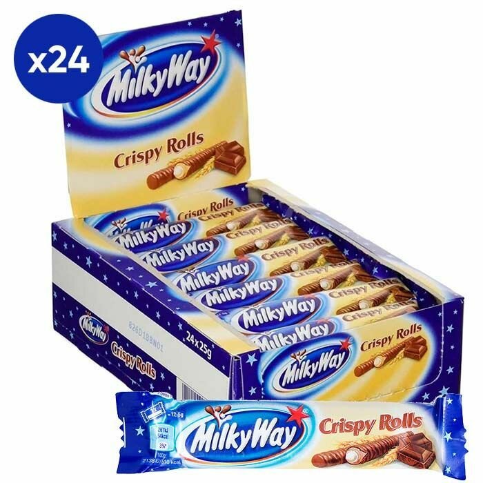 Вафельные трубочки Milky Way Crispy Rolls (США), 22,5 г (24 шт) - фотография № 1