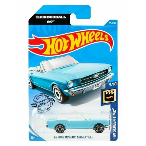 Hot Wheels '65 FORD MUSTANG CONVERTIBLE Мустанг 59/250 HW Screen Time 5/10 GHC77 2020 hot wheels ion motors thresher ион 133 250 hw screen time 2 10 ghb46 2020