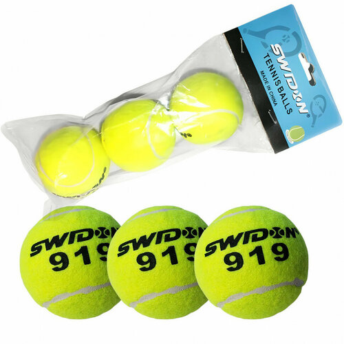 Мячи для большого тенниса Swidon 919 3 шт. (в пакете) E29374 мячи для большого тенниса tiger 3 штуки в пакете