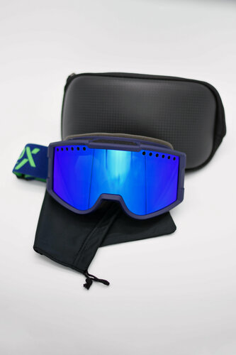 Изображение товара Детская горнолыжная маска с двойными линзами / цвет: голубой