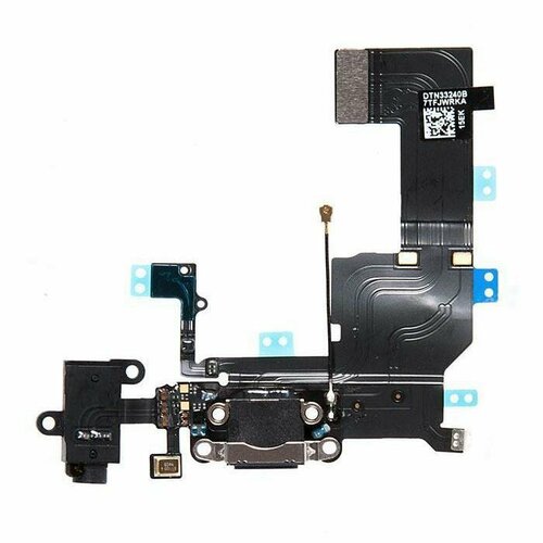 Шлейф (chip) с разъёмом зарядки, микрофоном, гарнитуры для Apple iPhone 5С, 821-1705-A черный