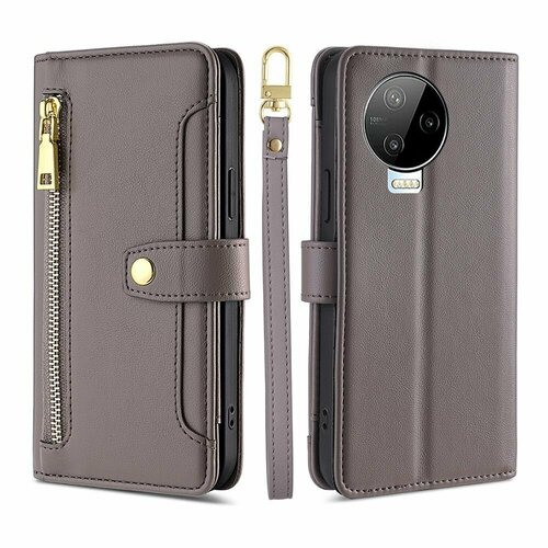 borasco чехол книжка book case для infinix note 12 2023 note 12 pro black черный Чехол-книжка MyPads для Infinix Note 12 Pro 4G/Note 12 2023 / Инфиникс Нот 12 Про 4G/Нот 12 2023 несколько карманов для карт, со 2 шнурком (Длинный.