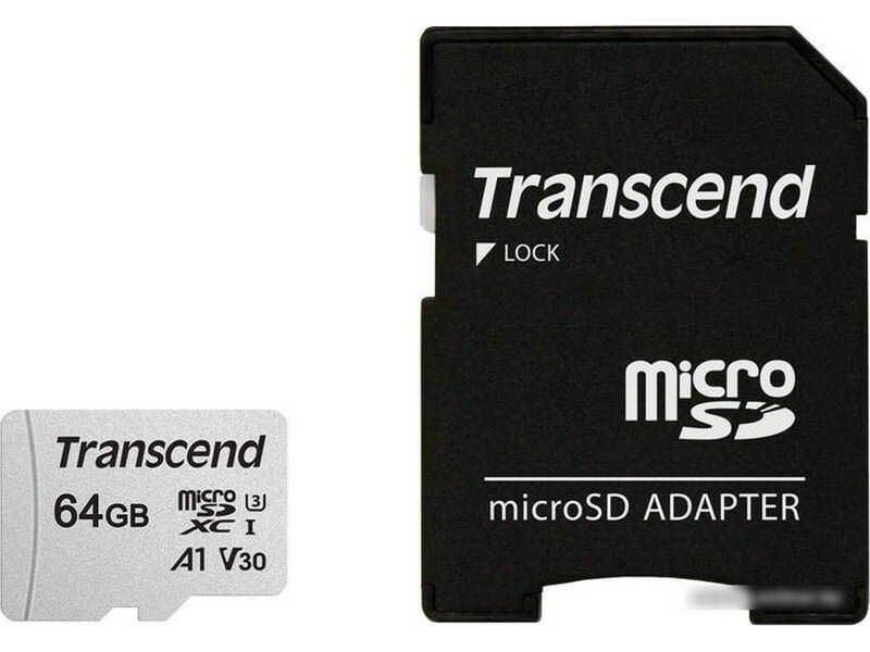 MicroSDXC 64Gb UHS-I (U3) Transcend 300S TS64GUSD300S-A - фото №7