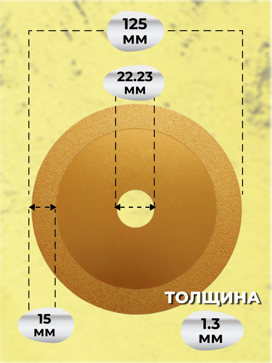 Диск алмазный универсальный, 125мм, толщина 1.3мм/для дерева, металла, камня — фото 1