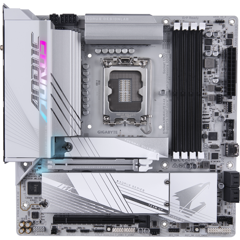 GigaByte Материнская плата Gigabyte B760M A ELITE X AX Soc-1700 Intel B760 4xDDR5 mATX AC`97 8ch(7.1) 2.5Gg RAID+HDMI+DP — фото 7