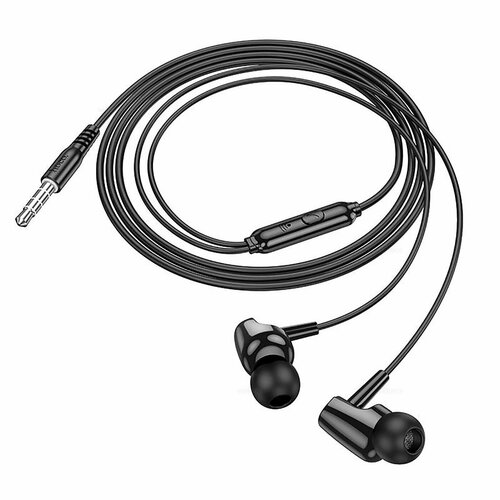 Проводные наушники Hoco M112, внутриканальные, Jack 3.5, черные, 1 шт проводные наушники внутриканальные hoco m1 pro series earphones 3 5 jack белый 1 шт
