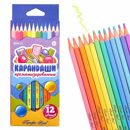 Карандаши цветные Профи-Арт 12 цветов ароматизированный грифель 9809-12 Профи-Арт 590₽