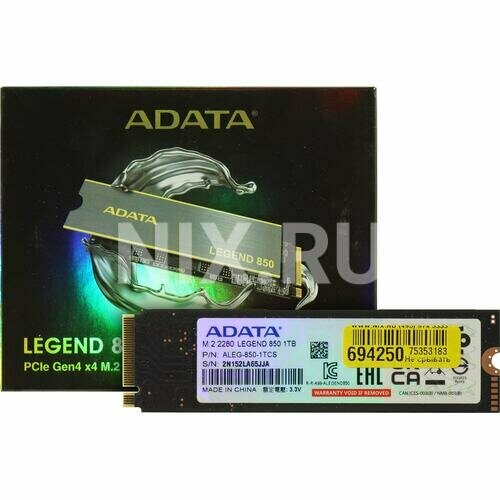 Накопитель Adata SSD M.2 LEGEND 850 1TB PCIe 4.0 x4 3D NAND (ALEG-850-1TCS)