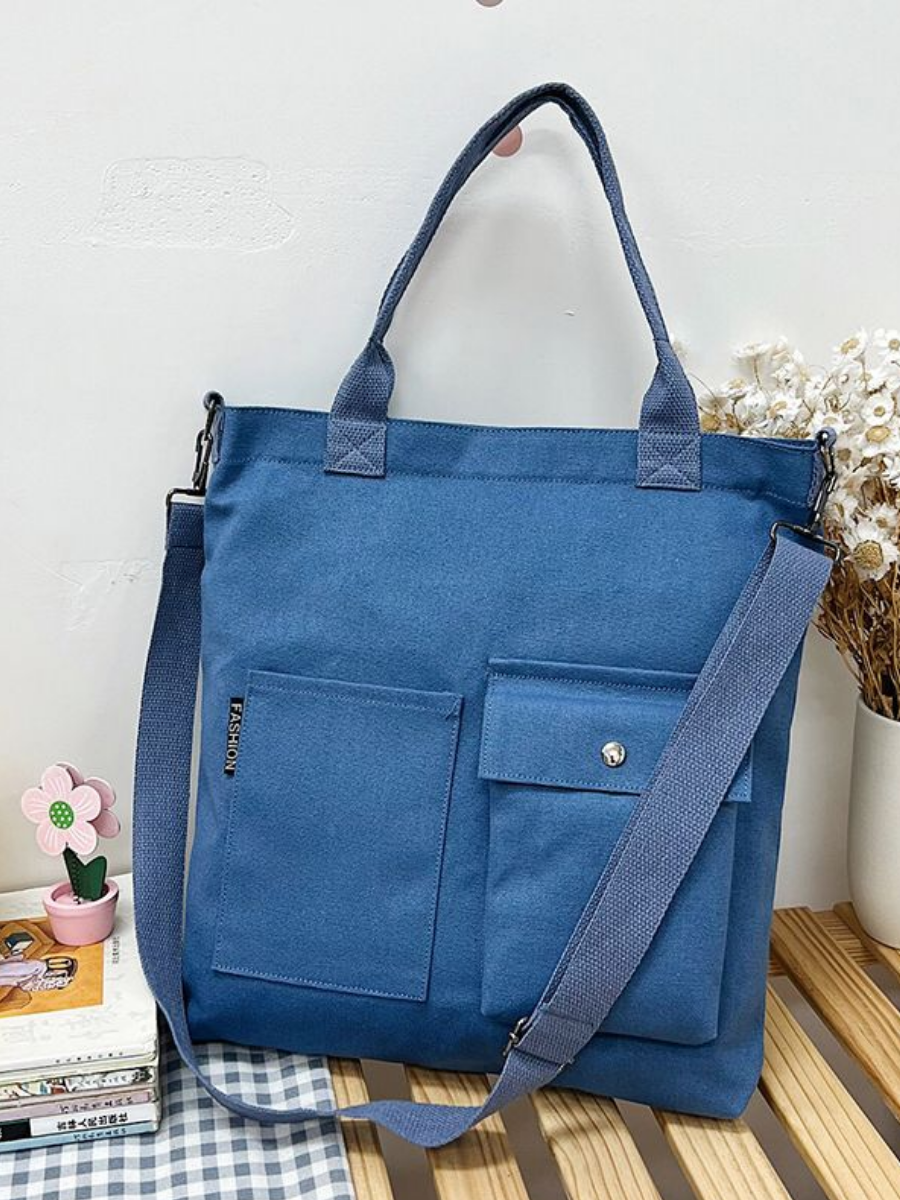 фото Белая Холщовая Сумка Шоппер На Молнии Через Плечо