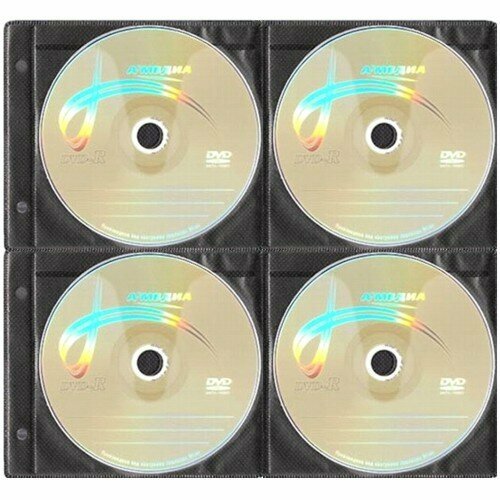 Конверт для CD на 8 компакт-дисков CD-DVD чёрный - 1 шт, 30 штук