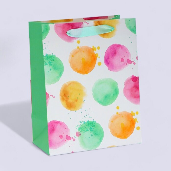 Пакет ламинированный «Акварельное конфетти», MS 18 × 23 × 10 см