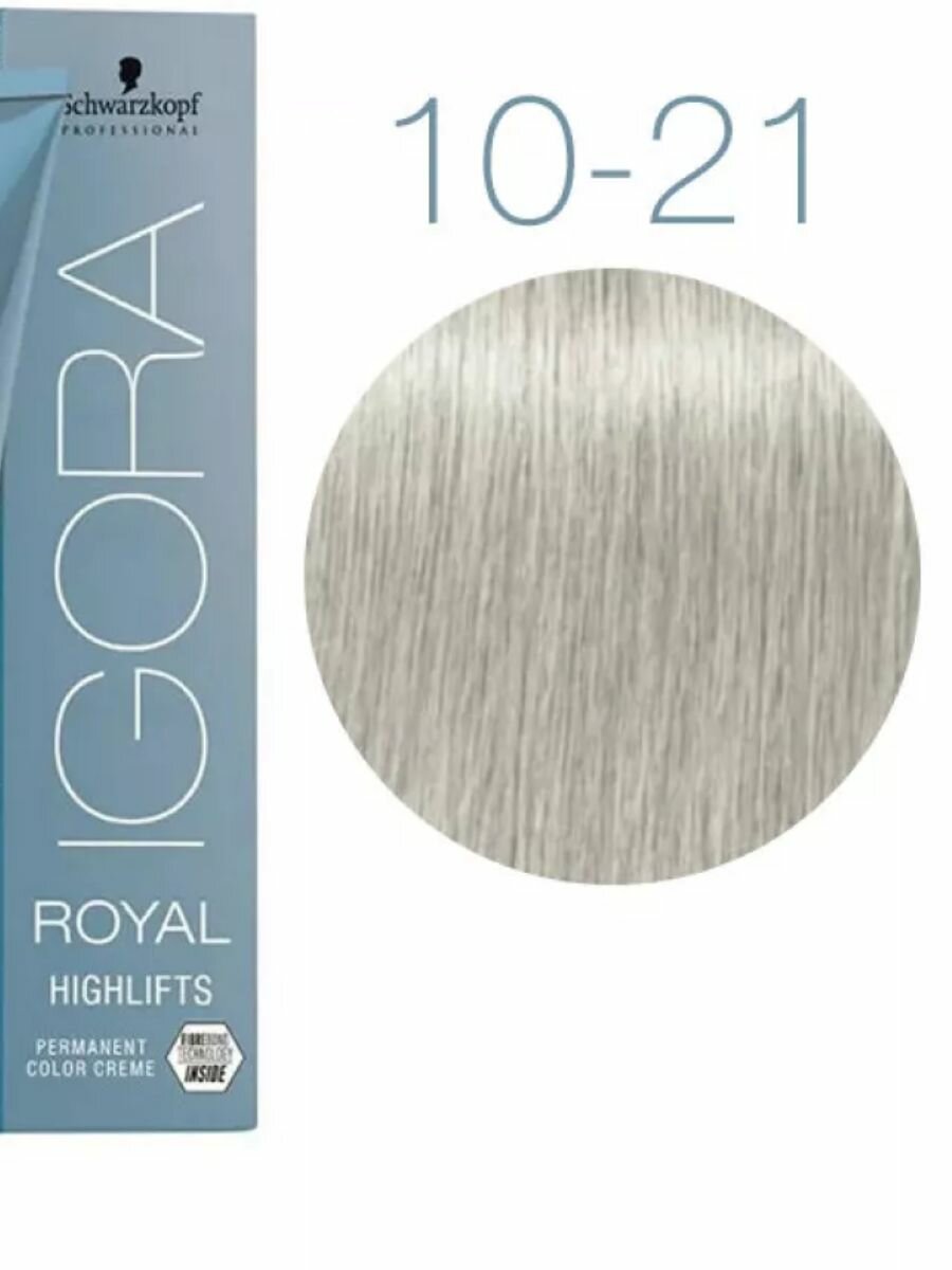 Schwarzkopf, Igora Royal Highlifts, Краска для волос, 10-21 экстра-светлый блондин пепельный сандрэ, 60 мл
