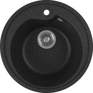 фото Кухонная мойка GreenStone GRS-45-308 черный, с сифоном