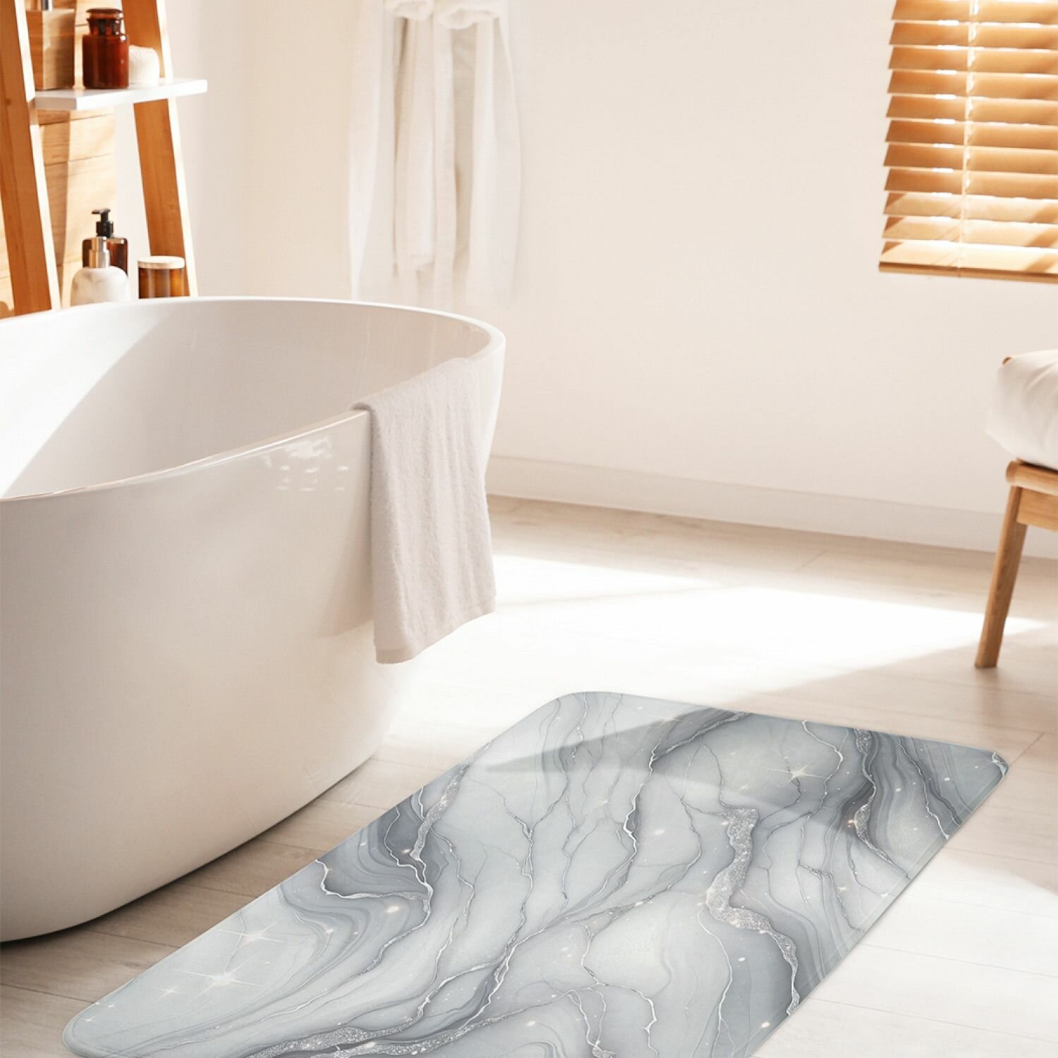 фото Коврик для ванной комнаты и туалета противоскользящий JoyArty "Звёздный мрамор" 60х100 см