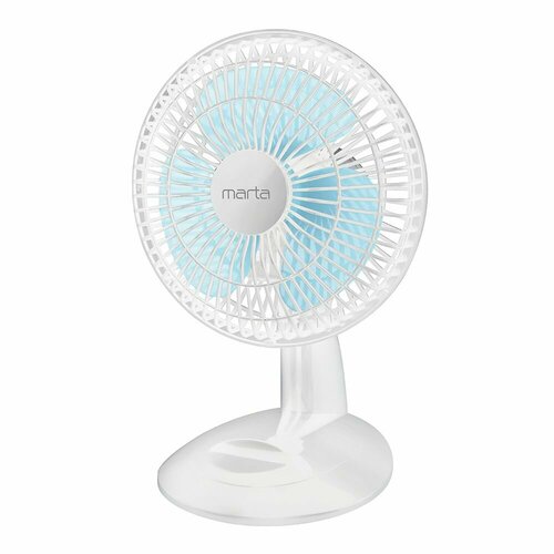 Вентилятор настольный MARTA MT-FN2533 3 лопасти d615см 20 Вт 2 скорости белыйголубой 196900₽