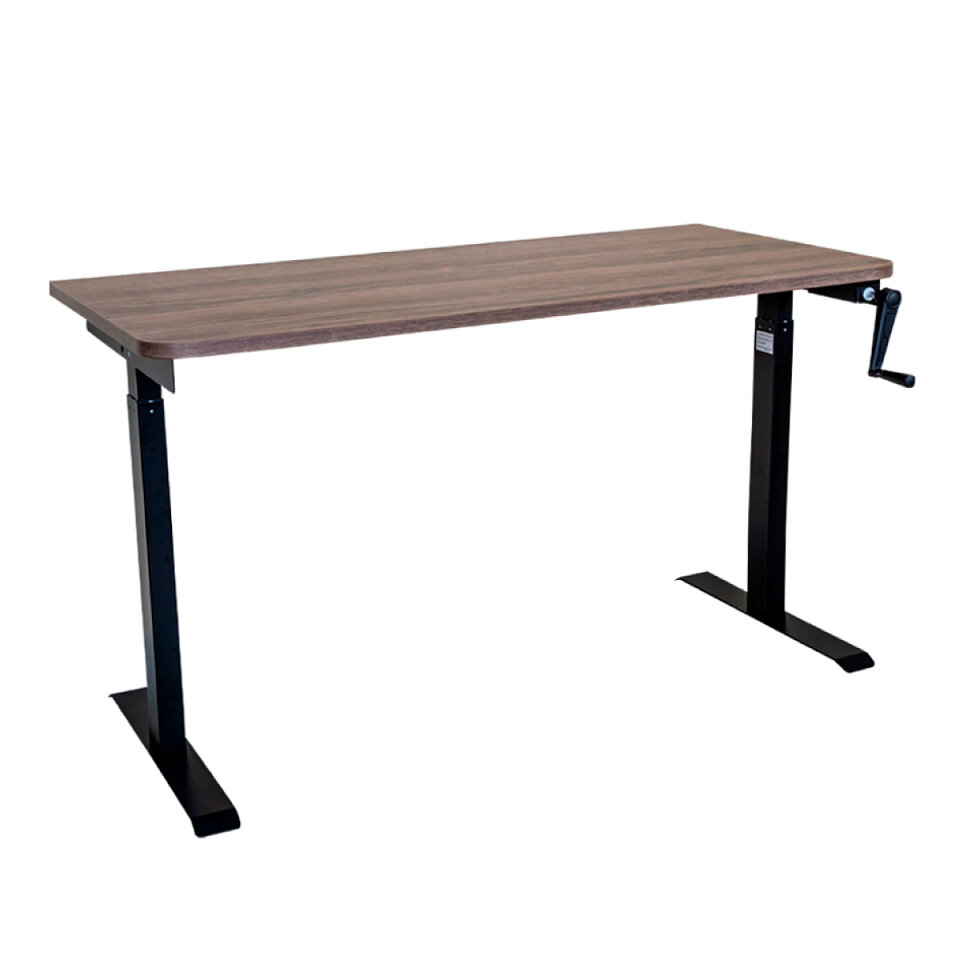 фото Стол с регулировкой высоты механический LuxAlto LA-M1 135*70*2.5 Черный/Дуб коричневый