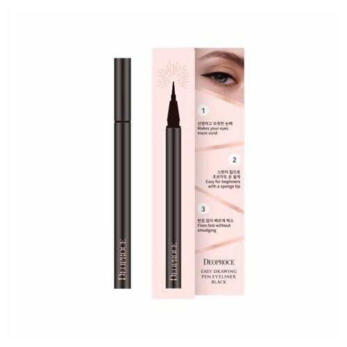 Черная подводка для глаз DEOPROCE Easy Drawing Pen Eyeliner Black 12g 680₽