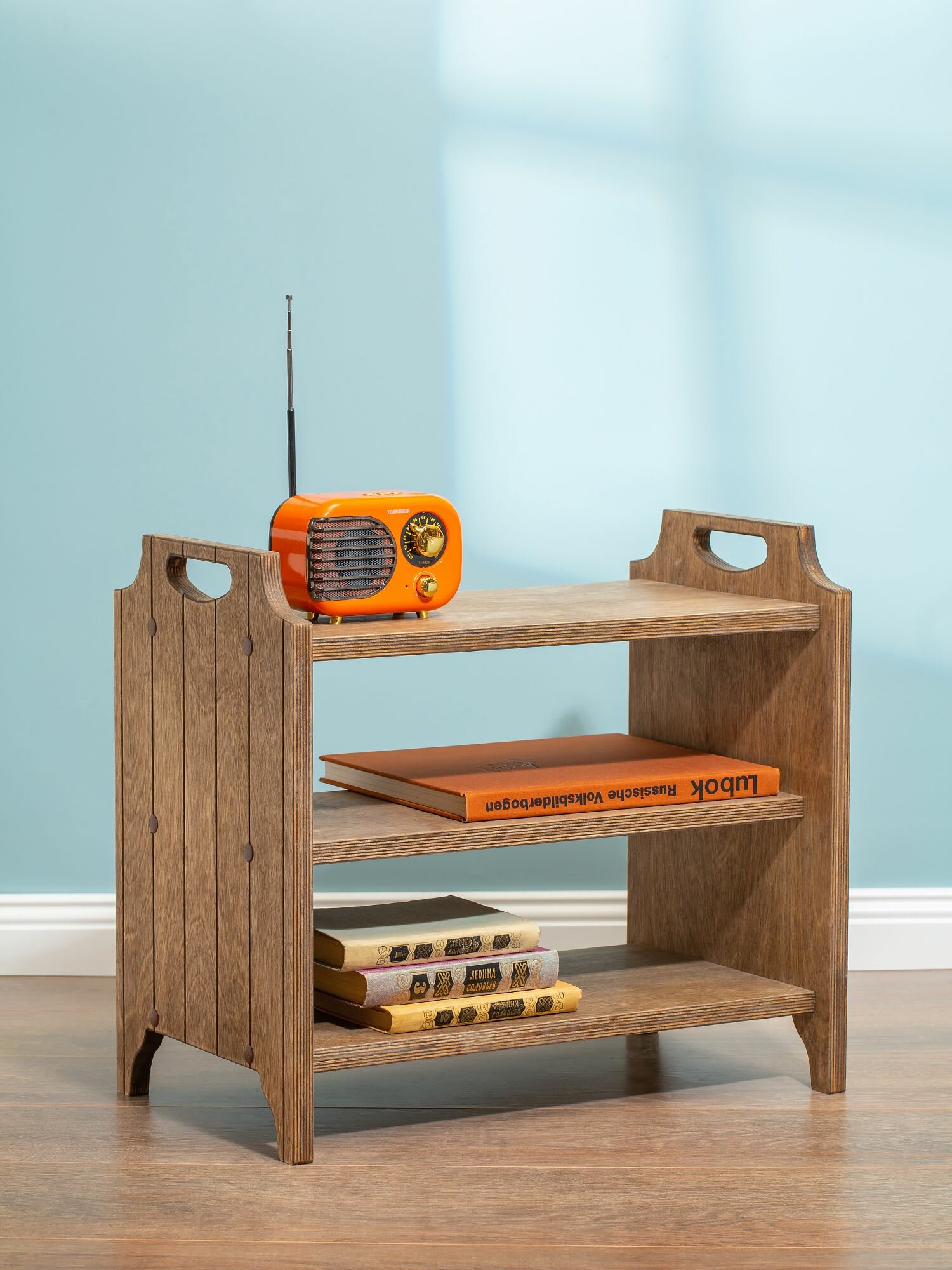 фото Тумба прикроватная деревянная открытая покрытая маслом палисандр