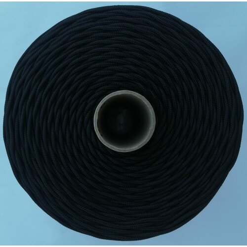 Шнур полиамидный (капроновый), высокопрочный, плетёный ПА 5мм 16-ти прядный с ПА сердечником раз. нагр 400 кгс Чёрный (60 метров) №7