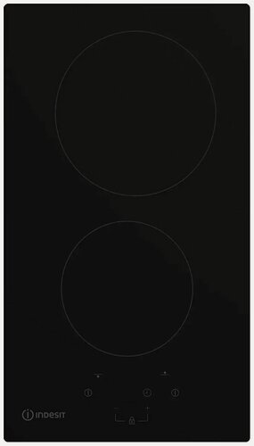 Изображение товара Электрическая варочная панель Indesit IRT 130 30 см, 2 конфорки стеклокерамика, черный