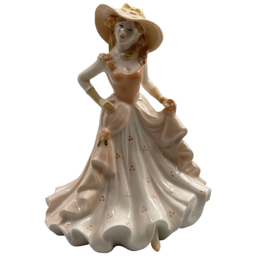 фото Фарфоровая статуэтка Девушка "Bbirthday Wishes", 13,5 см, костяной фарфор, 2000 г, Coalport, Англия