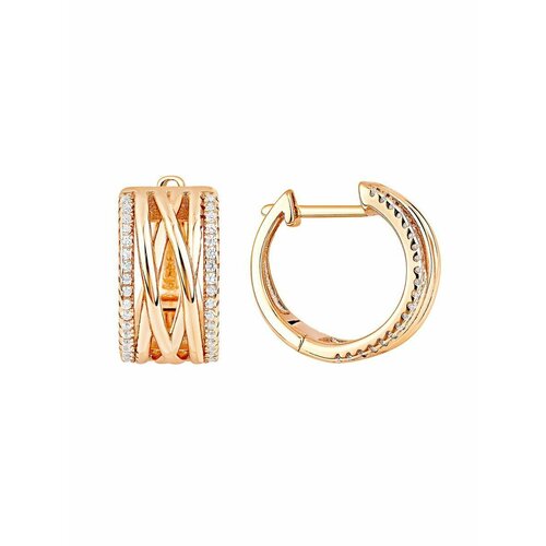 Серьги конго ZLATBERRY, серебро, 925 проба, фианит, , золотой