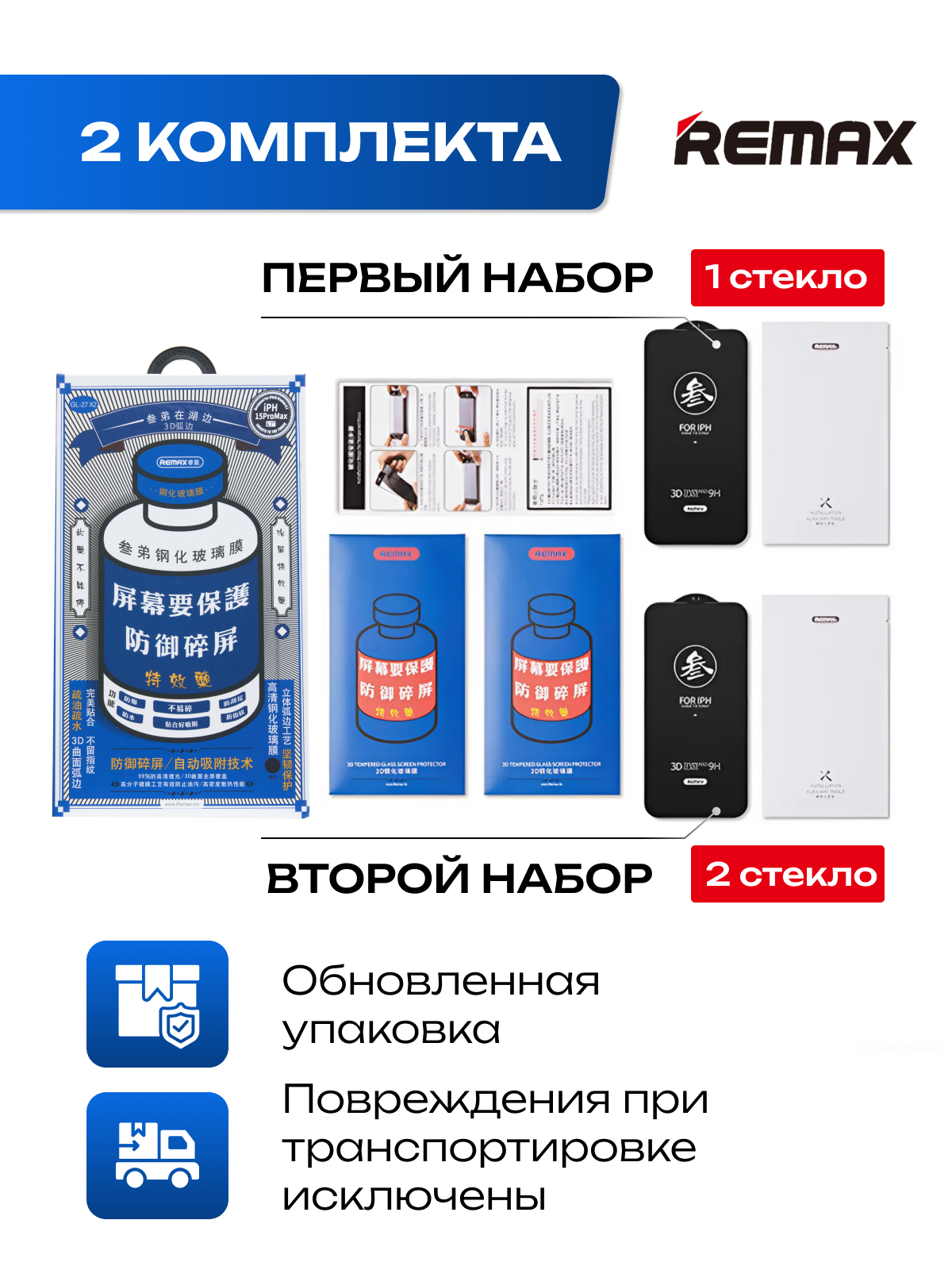 Олеофобное защитное стекло GL-27 X2 (улучшенная версия) для iPhone 14 Plus / 13 Pro Max — фото 1